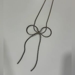 silver bow necklace